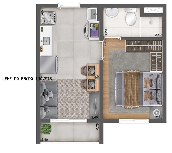 Apartamento à venda com 1 quarto, 27m² - Foto 4