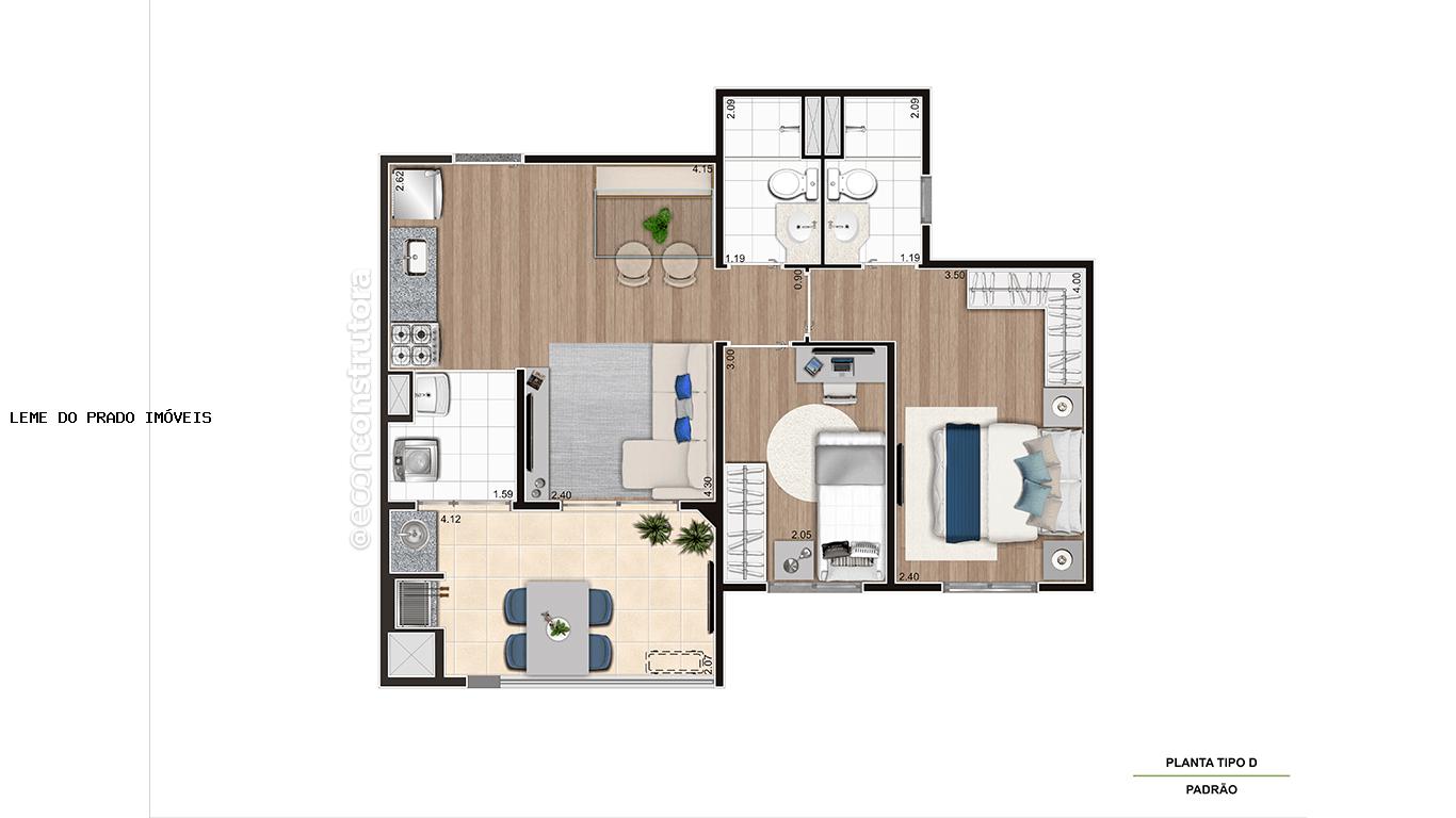 Apartamento à venda com 2 quartos, 56m² - Foto 5