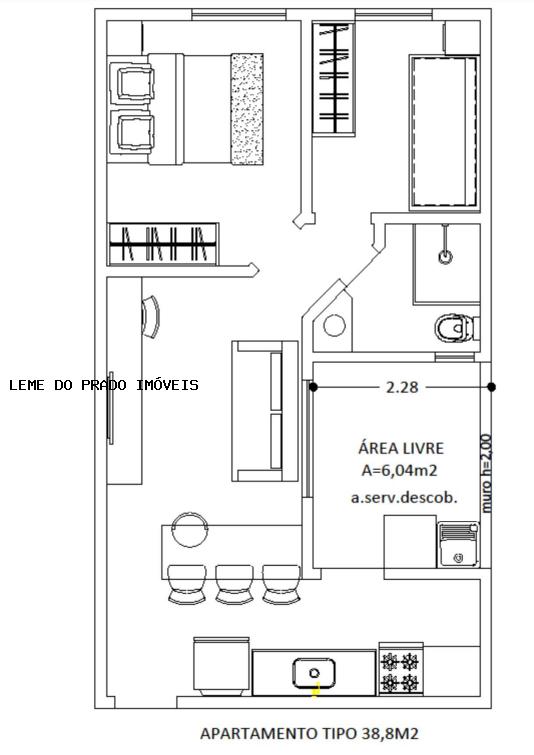 Apartamento à venda com 2 quartos, 44m² - Foto 7