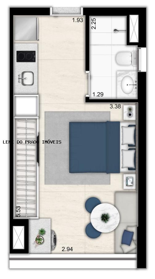 Apartamento à venda com 1 quarto, 25m² - Foto 2