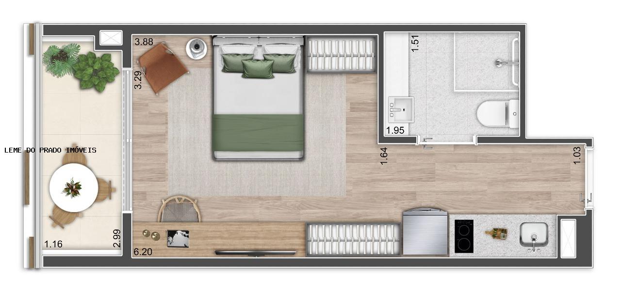 Apartamento à venda com 1 quarto, 23m² - Foto 5