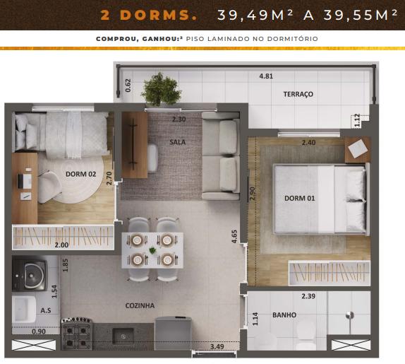 Apartamento à venda com 2 quartos, 40m² - Foto 20