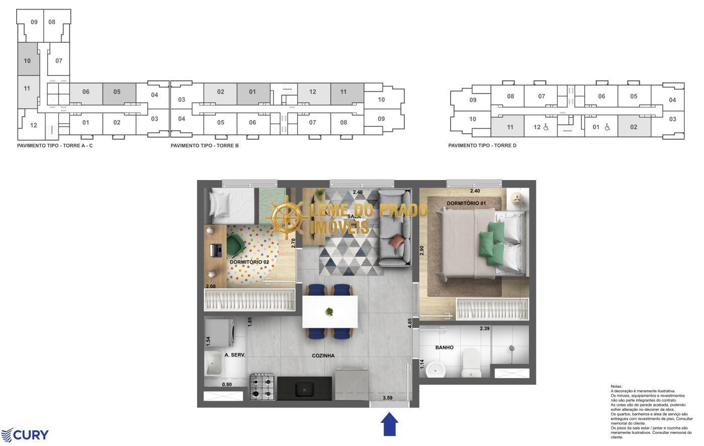 Apartamento à venda com 2 quartos, 34m² - Foto 3