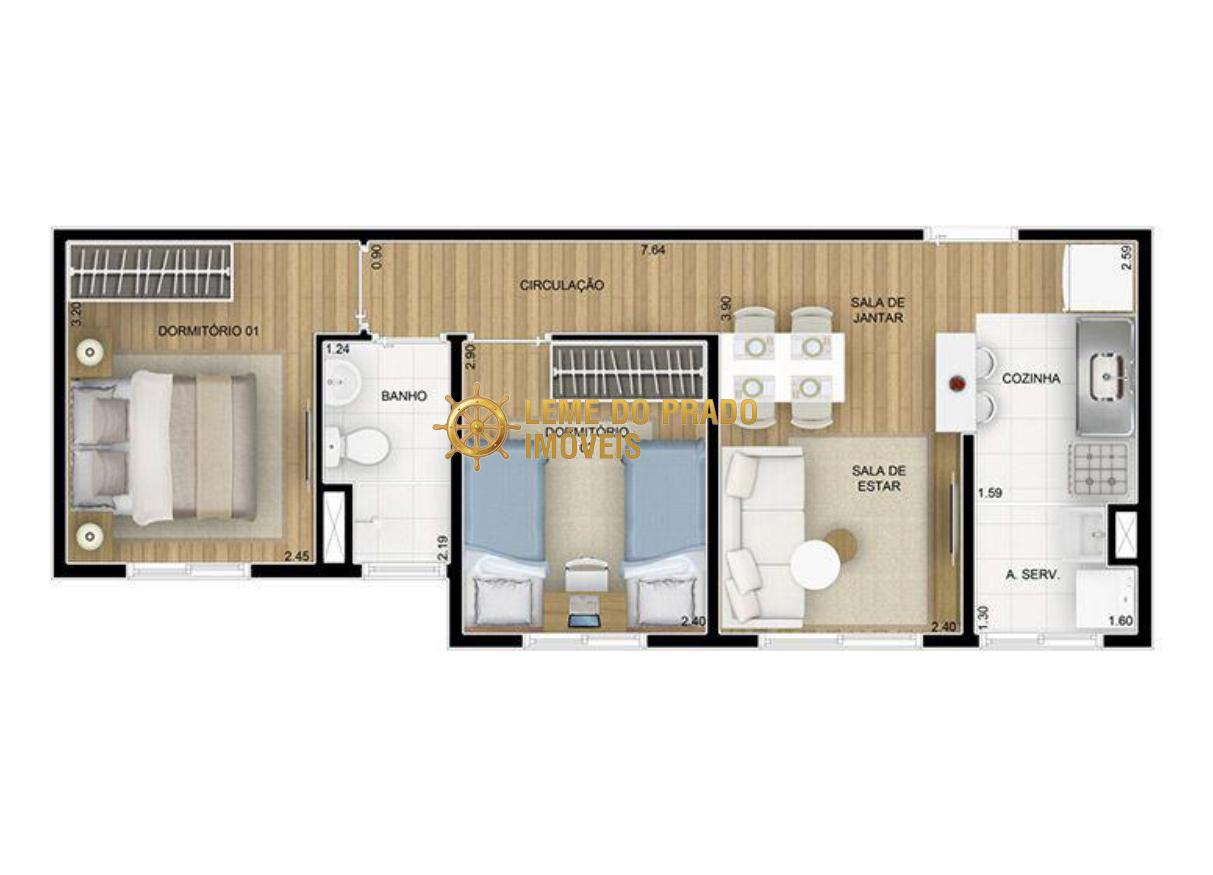 Apartamento à venda com 3 quartos, 57m² - Foto 13