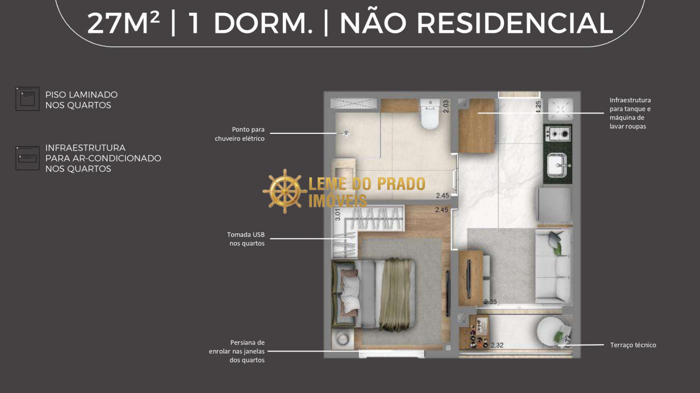 Apartamento à venda com 1 quarto, 27m² - Foto 12