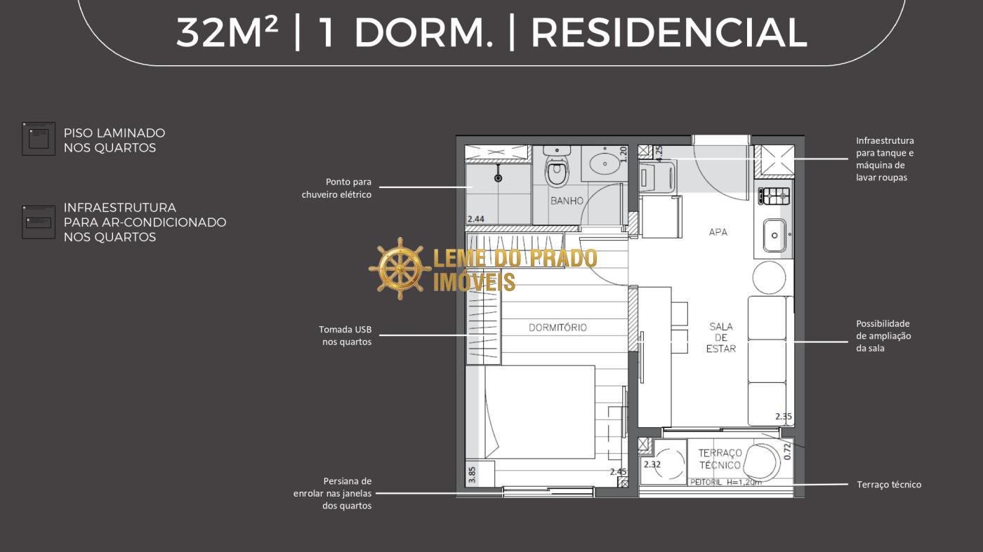 Apartamento à venda com 1 quarto, 27m² - Foto 13