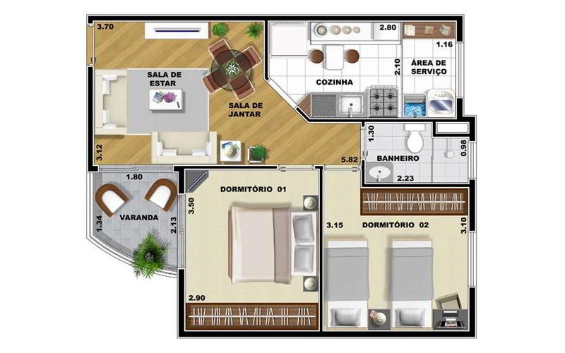 Apartamento à venda com 2 quartos, 56m² - Foto 11