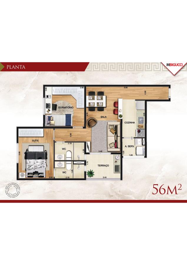 Apartamento à venda com 3 quartos, 64m² - Foto 9