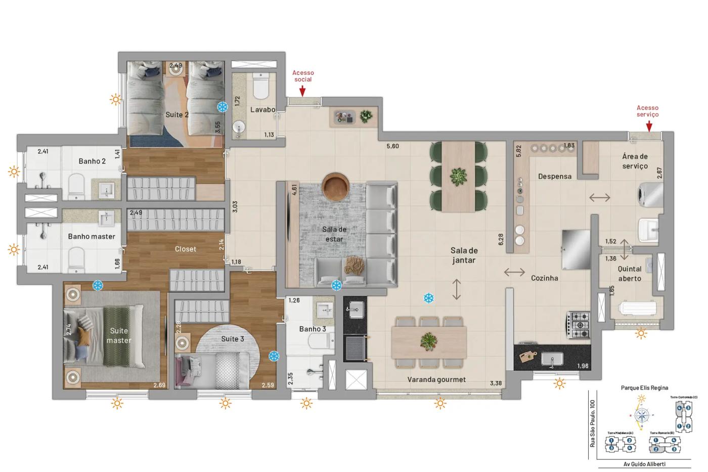 Apartamento à venda com 3 quartos, 116m² - Foto 24