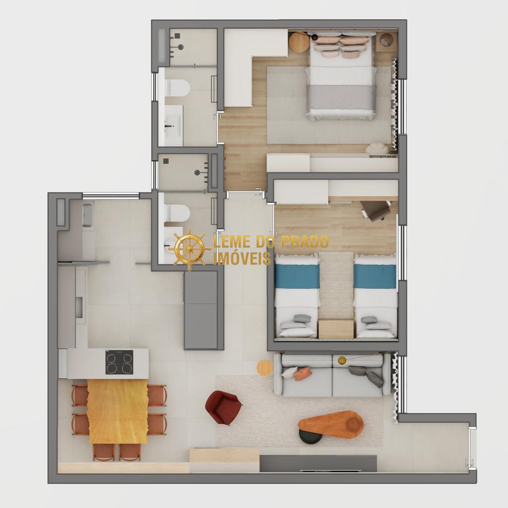 Apartamento à venda com 2 quartos, 69m² - Foto 2